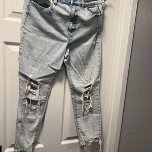 Eunina Light Blue Distressed Ankle Jeans